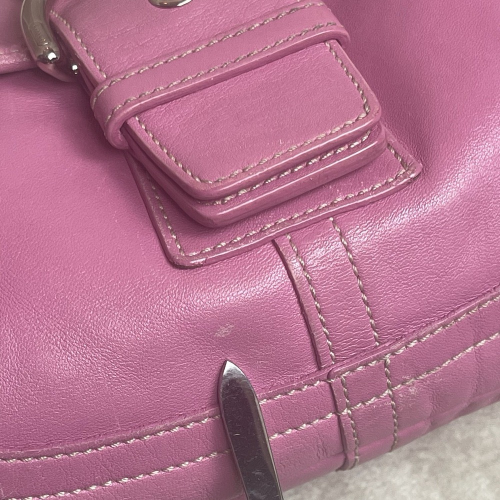 Coach Vintage Y2K Pink Leather Soho Shoulder Bag Purse 9248 Front Flap Barbie - Picture 15 of 15